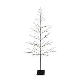 Lichterbaum 120 cm für Außen und Innen Strom betrieben - 120 LED - Deko Baum warm weiß beleuchtet - LED Baum Weihnachten Winter