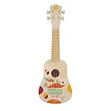 Janod - Sunshine Ukulele aus Holz - Musikinstrument für Kinder - Youkulele- Rollenspiel und Musikalische Früherziehung - Wasserfarbe - Ab 3 Jahren, J07652