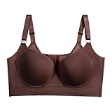 BH Damen Shapedly Bra Shaped Back Glättungs-BH Rücken verstecken Volle Rückenabdeckung Tiefer Körbchen-BH Frottee Schlafanzug Damen BH Große Größen Bequem (BW1, 40A)