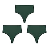 MKLQLS 3Er-Pack Nahtloser G-String für Damen Unsichtbare Höschen Unsichtbare Tangas Atmungsaktive Bikini-Slips Unterwäsche Mit Hoher Taille Hipster-Höschen T-Back-Set 23 L