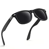 wearPro Polarisierte-Eckig-Sonnenbrille-für-Herren-Damen UV400-Schutz Polarisiert Sonnenbrillen Retro Vintage Stil Fahrradbrille Rechteckig Sunglasses für Fahren Sport(Schwarz)