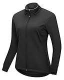 33,000ft Damen Fahhradjacke Wasserdichte Softshelljacke Winddichte Laufjacke Funktionsjacke Fleece Gefütterte Übergangsjacke Reflektierend Winter zum Radfahren, Laufen Schwarz L