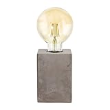 EGLO Tischlampe Prestwick, 1 flammige Tischleuchte Vintage, Industrial, Retro, Nachttischlampe aus Beton, Lampe mit Schalter, E27 Fassung