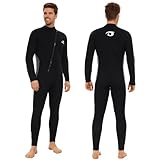 Owntop 5mm Neoprenanzüge für Männer – Winter Neoprenanzug Erwachsene Neopren Tauchanzug, Wet Suit Frontreißverschluss Voller Länge Ultrawarm für Kalt Wasser Tauchen Surfen, Herren Grau L