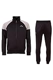 Kappa Trainingsanzug ULFINNO I Freizeitanzug für Herren I Cooler Zweiteiler für Freizeit, Sport, Fitness-Studio, Home Office & Fußball I Trainingsjacke & Sporthose aus 100% Polyester I M, schwarz