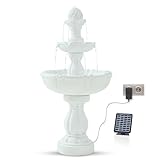 Bloomida Solar gartenbrunnen | Solarbrunnen I Balkon/Gartenbrunnen Solar Zierbrunnen, Vogeltränke Innen & Außen I Outdoor Kaskaden Brunnen Wasserbrunnen Garten