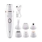 HMULTI Bikini Trimmer Damen 7 in 1 Epilierer Haarentfernung Dame Rasierer Augenbraue Nase Ohr Trimmer Rasierer Gesichtsreinigung Wasserdicht USB Wiederaufladbar 48.