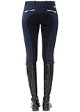 SPOOKS Reithose für Damen Mädchen Kinder, Voll-Besatz Reithosen Leggings Turnierreithose - bequem & stylisch Ricarda Full - Navy L