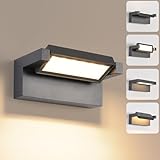 Wandleuchte Außen Innen 22W LED,Außenleuchte Außenlampe Wand,IP65 wasserdichte Außenwandleuchte 3000K Warmweiß Aussenleuchte,Wandlampe mit 350° Schwenkbar Panel für Garten Terrasse Balkon Dunkelgrau