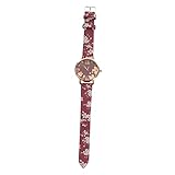 WOFASHPURET Anschauen auf Frau achten Freizeituhr Frauen beobachten stylische Armbanduhr Blumenuhren für Mädchen Exquisite Uhrenverzierung Dekorative Uhr einfache Uhr Quarzuhr Legierung rot