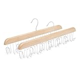 Amazon Basics Holz-Gürtelhalter, 2 Stück, 40x15.5 cm, Natürlich