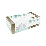 Latexhandschuhe 100 Stück Box (M, Weiß) Einweghandschuhe, Einmalhandschuhe, Untersuchungshandschuhe, Latex Handschuhe, puderfrei, unsteril, disposible gloves