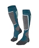 FALKE Damen Skisocken SK2 Intermediate W KH Wolle Funktionsmaterial warm dick 1 Paar, Blau (Lagoon 6908), 41-42