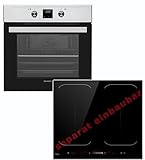 Einbauherd Set Backofen mit Pyrolyse Turbo Heißluft autarkes Induktionskochfeld 2 Flex Kochzonen mit Slider Touch Bedienung SoftClose Tür