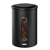 Xavax | Vorratsdose für Kaffee aus Edelstahl (Kaffeekanne, große Kapazität, mehr als 1 kg Kaffee, geeignet für alle Lebensmittel) Mattschwarz