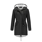 YYNUDA Wintermantel Damen Warm Gefüttert Winter Parka Mittellang Winterjacke Winterparka mit Fellkapuze Dicke Coat Große Größen #337 Schwarz 4XL