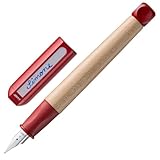 Lamy abc red Füller - kindergerechter Schreiblernfüller mit ergonomischem Griff & polierter Stahlfeder in Strichbreite A - robustes Ahorngehäuse - inkl. Tintenpatrone T 10 blau - Rechtshänder