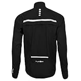 Funkier Falco Herren Fahrradjacke, wasserdicht, Regenjacke, Windbreaker, reflektierend, leicht, Fahrradjacke, Schwarz, XL
