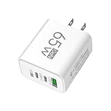 USB-Ladeblock - 65-W-Ladegerät | Multi-Port-Typ-C-Adapterwürfel | USB-Telefonladeblock | 65W -Wandstecker | USB-Ladeblock-Schnellladung | 1 USB + 2 PD-Anschlüsse USB-Ladeblock