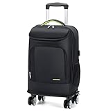 Lekespring Leder Rucksack Trolley Business Rucksack mit Abnehmbarem Rollen, Reise Rolling Wasserdichter Rucksack, 17,3 Zoll Laptoptasche Handgepäck Flugzeug Zugelassen, Rollkoffer Rucksack für Herren