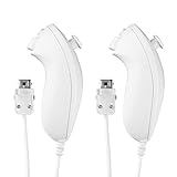 Aukuoy 2-Pack Nunchuk Controller für Wii, Remote Nunchuk Jostick Game Controller Kompatibel mit Nintendo Wii und Wii U Videospiel Gamepads