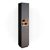 Vicco Badschrank Beatrice, Anthrazit/Sonoma, 38 x 190 cm