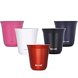 UNISWEET 2 Stück Edelstahl-Espressotassen, doppelwandig, vakuumisoliert, 80 ml/160 ml Kaffeetasse