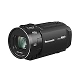 Panasonic HC-V900E-K Full-HD-Camcorder, FHD-Video, 25-mm-F1.8-Weitwinkelobjektiv, 24-facher optischer Zoom, Hybrid OIS+, HDR, Zoom-Mikrofon, Touchscreen, Schwarz