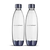 Sodastream, 2 einzelne spülmaschinenfeste Flaschen für Wassersprudler Duo, Terra, E-Terra, Art, Gaia, dunkelblau