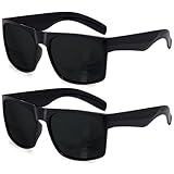 grinderPUNCH 2er-Pack XL polarisierte Herren-Sonnenbrille mit breitem Rahmen – große Kopfform (2er-Pack schwarz)