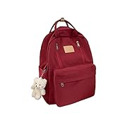 MOGSA Schultasche Multifunktion Doppelreißverschluss Frauen Rucksack Teenager Mädchen Laptop Rucksack Student Umhängetasche Koreanischer Stil Schultasche