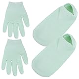 MUSISALY 4 Stück Gel-handschuhe Gel-socken Trockene Hände Feuchtigkeitsspendende Handschuhe Feuchtigkeitshandschuhe Über Nacht Feuchtigkeitsspendende Spa-socken Pflanzliches Gel Black