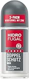 Hidrofugal MEN FORTE DOPPEL SCHUTZ Roll-on, Deo Roller mit starkem Antitranspirant Schutz gegen stress- und hitzebedingtes Schwitzen, Deo für Männer ohne Ethylalkohol mit Zink-Komplex (150 ml)