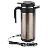 WAAZI Auto Wasserkocher 12V 1200ml Elektro Auto Wasserkocher Reiseheizung Kapazität Tee Kaffee Autoboiler Geeignet for Camping Gold