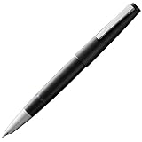 Lamy 2000 black Füller – edler Füllfederhalter im robusten Gehäuse aus Polycarbonat – 14 kt. Goldfeder, partiell platiniert & in Strichbreite M