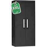 Ondis24 Kunststoffschrank Hero Haushaltschrank Mehrzweckschrank XXL, 88 x 54 x 190 (H) cm, schnell aufgebaut, robuster Kunststoff (Hochschrank)