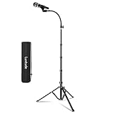 Luxtude Metall & Faltbar Mikrofonständer Boden, 60-208cm Hoch Höhenverstellbar Mikrofon Ständer, Mikrofon Stativ mit 2 Mikrofonklemmen für Gesang, Performance, Karaoke, Sprache, Bühne und Outdoor