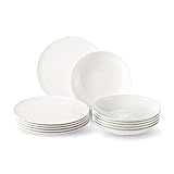 Villeroy & Boch Group - New Fresh Basic | 12tlg. Tafel-Set für 6 Personen | Hartporzellan | Weiß | Spülmaschinengeeignet