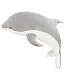 HYAEXCPJ 50 cm Delfin-Plüschtier, Kuschelig Gefülltes Naturspielzeug, Weiches Delfinkissen, Tierkissen, Kinderspielzeug, Freundin, Geburtstagsgeschenke Für Kinder/Grau