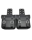 UUIUYGH Motorradbeutel Für Motorrad wasserdichte Packtasche Links/Rechts Hinten Sitz Gepäck Tasche PU Leder Motorrad Satteltaschen Motorrad Schwanzbeutel(Pair Black)