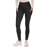 FOTOCITI Sport Leggings Damen mit Tasche High Waist Sportleggins Lang Blickdicht Sporthose Push Up Yogahose Bauchweg Laufhose Fitnesshose Hose(Schwarz, S-M)