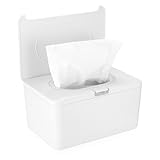 Feuchttüchter Box, Feuchtes Toilettenpapier Box, Weiß Feuchttücher Box Baby, Serviettenbox mit Deckel, Toilettenpapier Box, Feuchttücherbox Aufbewahrungsbox für Draussen, Zuhause und Büro