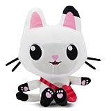 CALLOVE Plüschtier Katze, Kuscheltier Katze Plush 25cm, Weiß Stofftier Plüsch Puppe Geschenk für Kinder