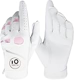 Golfhandschuhe Damen Links Rechts Golfhandschuh Mit Ball Marker Golf Handschuh Wert 1 Stück Cabretta Leder Griff Linke Rechte Hand Weicher Komfort Passform Größe S M L XL (1 Stück Links, S)