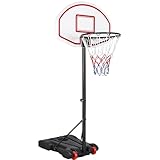 Yaheetech Basketballständer Basketballkorb Outdoor Korbanlage Basketballanlage mit Rollen Höhenverstellbar 196 von 251 cm