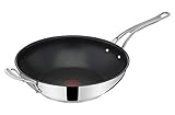 Tefal Jamie Oliver by Cook's Classics Wokpfanne Induktion 30 cm, Antihaftversiegelung, Thermo-Signal bei idealer Brattemperatur, für alle Herdarten geeignet, genieteter Griff, Edelstahl, E3068835