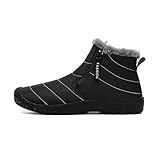 Ankle Boots Damen Mit Absatz Winter Barfußschuhe Wanderschuh Warme Schuhe Outdoor Skischuhe Verdickung Kurze Gummistiefel Damen Winterstiefel Mädchen 37 (Black, 41)