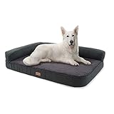 Brunolie Odin Hundesofa, waschbar, orthopädisch und rutschfest, Hundekissen mit Abnehmbarer Lehne, hundekorb, hundebett Größe L 120x80 cm