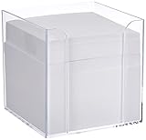 Herlitz 10410801 Zettelkasten 9x9x9cm transparent 700 Blatt weiß gefüllt