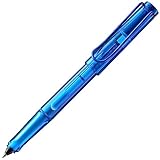 Lamy balloon Tintenroller 311- Volltransparenter Rollerball in der Farbe Blau mit markantem Griffstück und pulverbeschichtetem Metallclip -Mit Tintenrollerpatrone- Strichbreite B